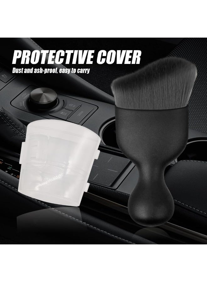 Car Interior Detailing Brush, Auto Soft Hair Cleaning Brushes, Curved Dirt Dust Collectors, Car Interior Cleaning Tool for Dashboard Air Conditioner Vents Leather（Black） - Image 3